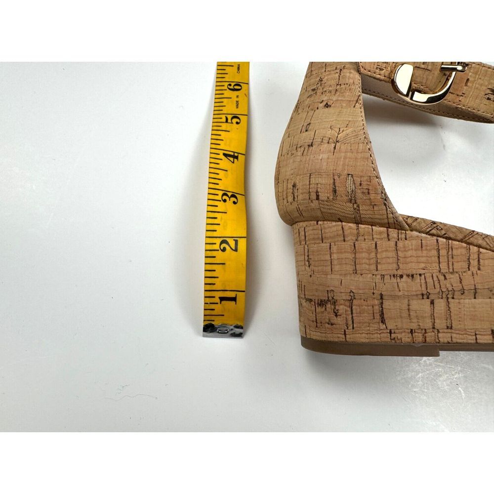 AEROSOLES Cork Wedge Sandals in Natural Tan - Picture 8 of 11